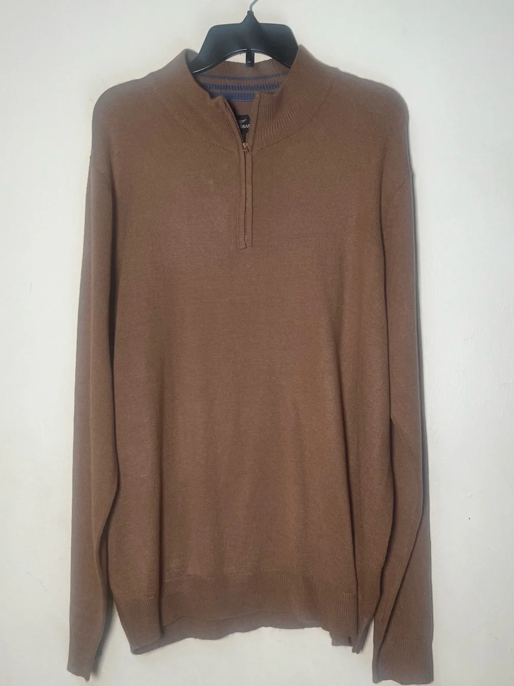 Men's Zip-Neck Sweater in Taupe